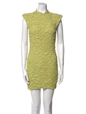 Astr Textured Mini Dress in Lime Green